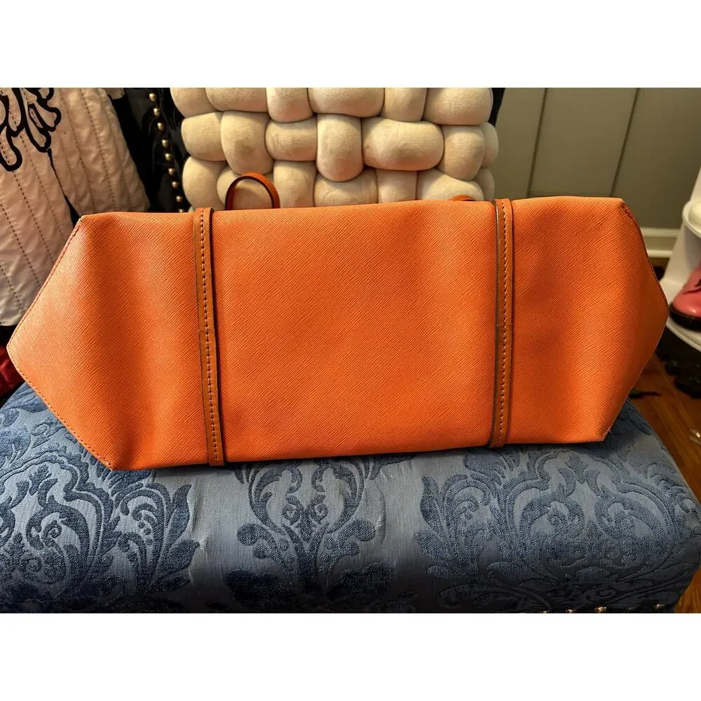 Tumi Voyageur Q Bright Tangerine Orange Tote - Picture 5 of 10